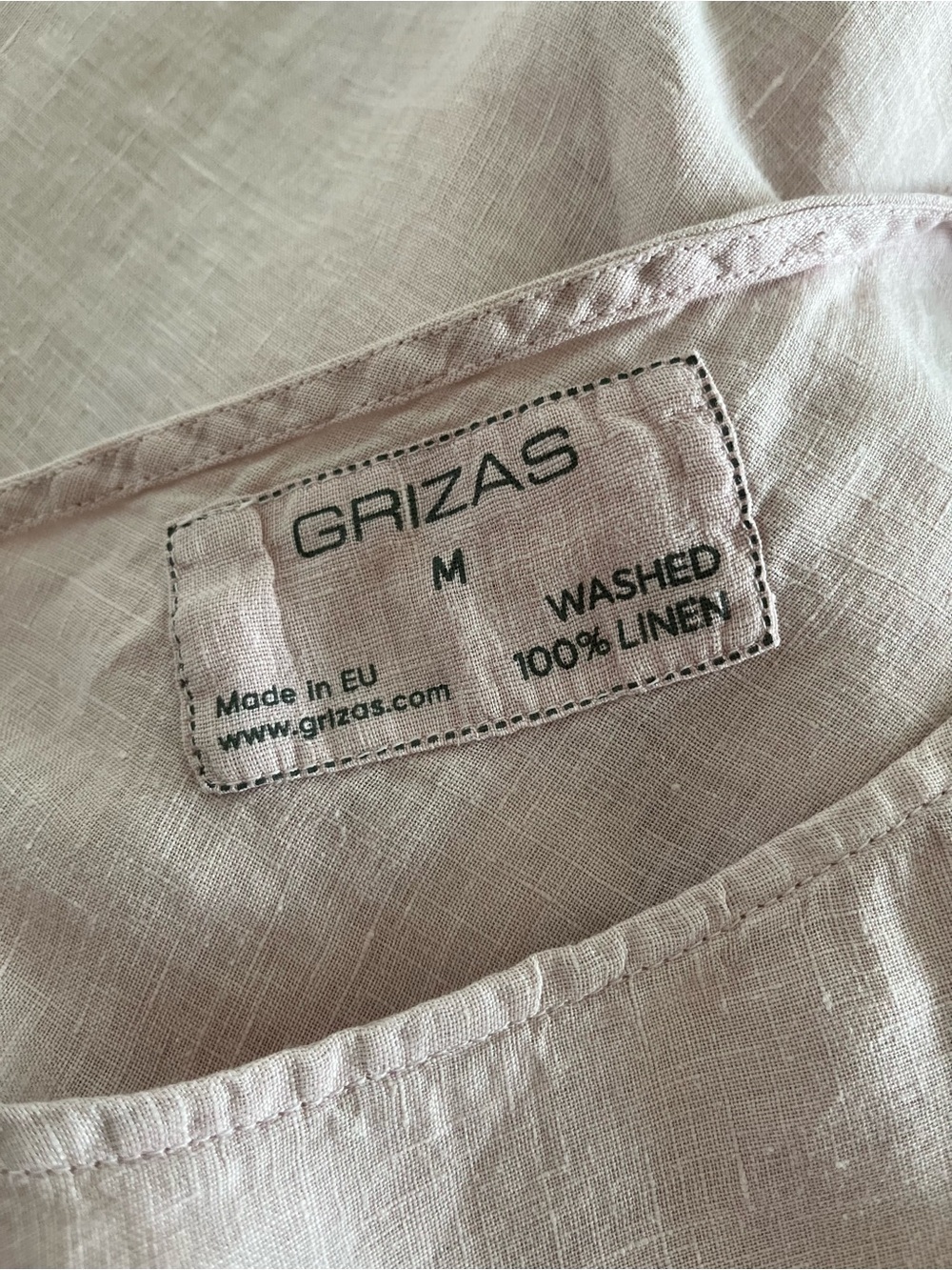 Grizas 100% Linen Blush Pink Relaxed Fit Top Size M European Linen - Picture 5 of 5